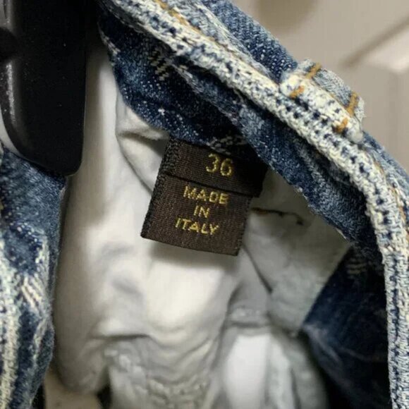 READ DESCRIPTION Louis Vuitton Denim Monogram Skirt Size 36 USED Authentic - Picture 5 of 11